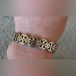 Tory Burch silver bangle bracelet, perfect condition